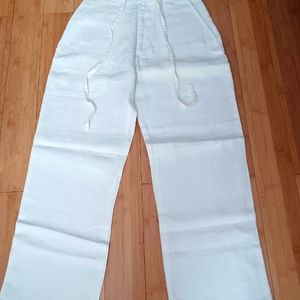 Banana Republic Relaxed Fit White Cotton Summer/ Beachy Pants Size 6